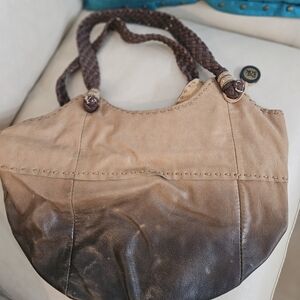 The SAK Distressed Ombre Two-Tone Brown Leather Tote Bag